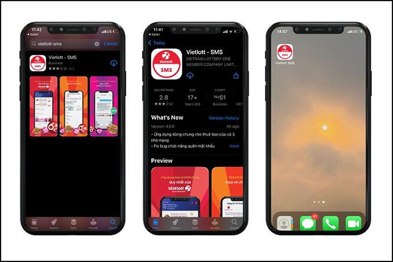 Hướng dẫn tải ứng dụng Vietlott SMS trên điện thoại iOS.